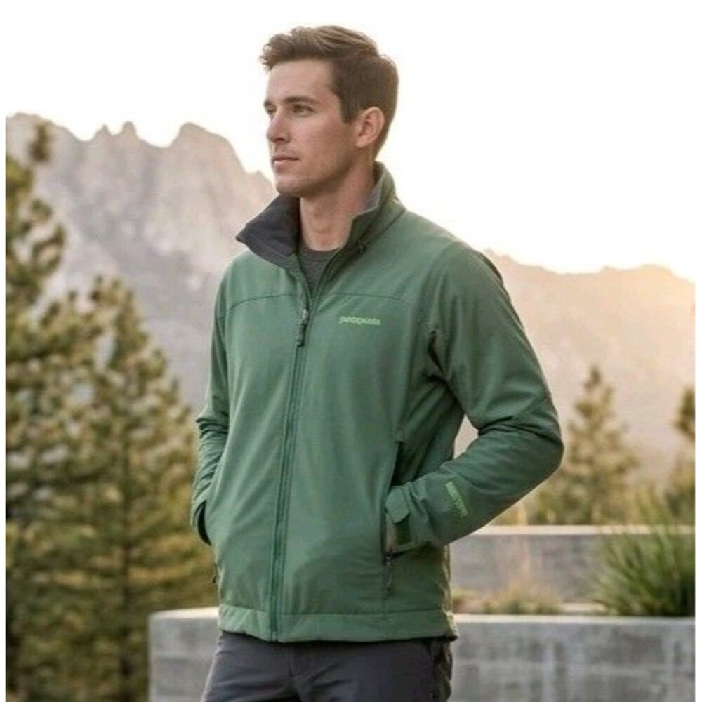 Patagonia Windstopper Jacket Mens XS Green PrimaLoft Insulated Full Zip Coat